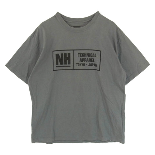 NEIGHBORHOOD ネイバーフッド 23SS 231PCNH-ST04 NH.TEE SS-4 TECHNICAL APPAREL TOKYO JAPAN ロゴプリント クルーネック ショートスリーブ 半袖 Tシャツ チャコール系 L【中古】