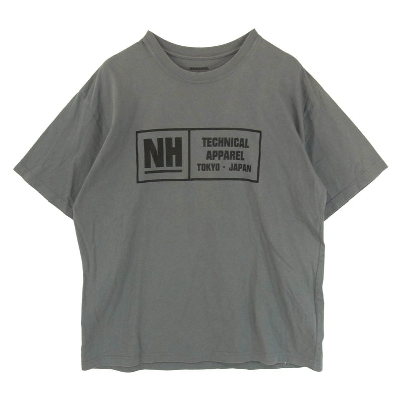 NEIGHBORHOOD ネイバーフッド 23SS 231PCNH-ST04 NH.TEE SS-4 TECHNICAL APPAREL TOKYO JAPAN ロゴプリント クルーネック ショートスリーブ 半袖 Tシャツ チャコール系 L【中古】