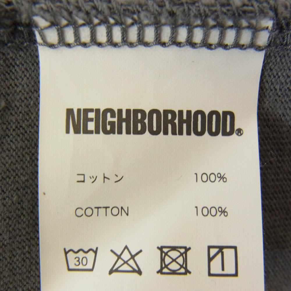 NEIGHBORHOOD ネイバーフッド 23SS 231PCNH-ST04 NH.TEE SS-4 TECHNICAL APPAREL TOKYO JAPAN ロゴプリント クルーネック ショートスリーブ 半袖 Tシャツ チャコール系 L【中古】