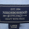NEIGHBORHOOD ネイバーフッド 15SS 151TSNH-SHM03 NO.1 . OX 刺繍 オックスフォード ボタンダウン 長袖 シャツ ライトブルー系 L【中古】