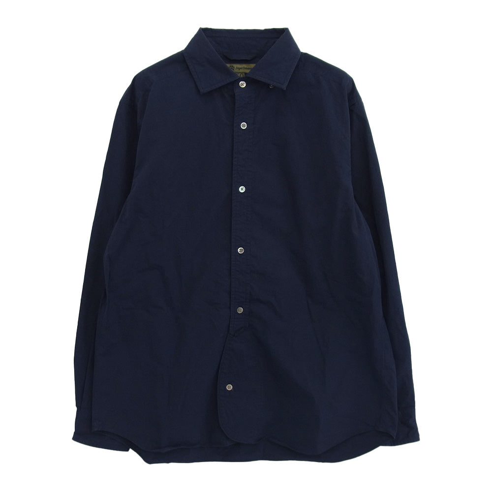 Nigel Cabourn ナイジェルケーボン 8040-00-10011 BRITISH OFFICERS SHIRT ブリテッシュオフィサーシャツ 長袖 シャツ 50 ダークネイビー系 50【中古】