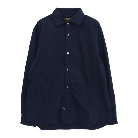 Nigel Cabourn ナイジェルケーボン 8040-00-10011 BRITISH OFFICERS SHIRT ブリテッシュオフィサーシャツ 長袖 シャツ 50 ダークネイビー系 50【中古】