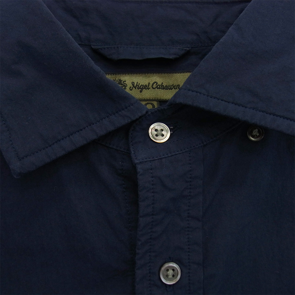 Nigel Cabourn ナイジェルケーボン 8040-00-10011 BRITISH OFFICERS SHIRT ブリテッシュオフィサーシャツ 長袖 シャツ 50 ダークネイビー系 50【中古】