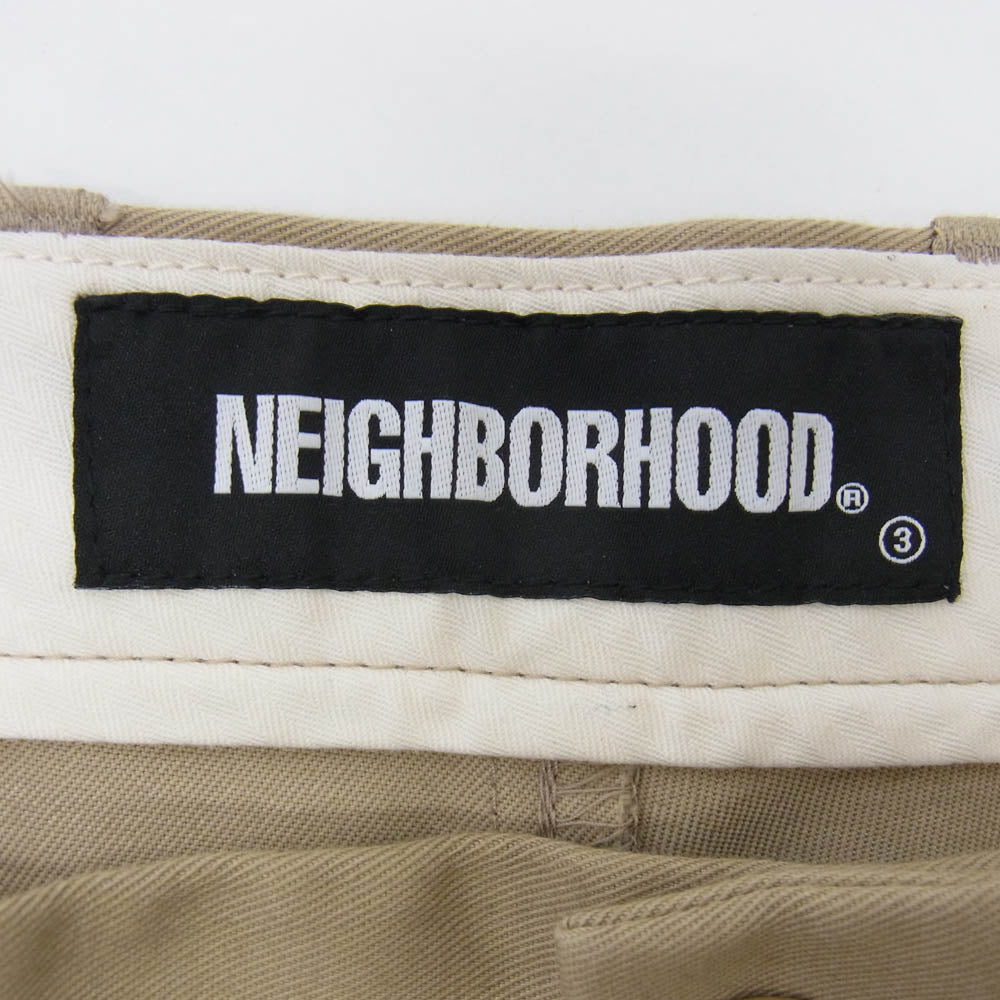 NEIGHBORHOOD ネイバーフッド 20SS 202AQNH-PTM03 TUCK/CE-PT COOLMAX ALL SEASON TECHNOLOGY仕様 タック コットンツイル チノスラックスパンツ ベージュ系 M【中古】