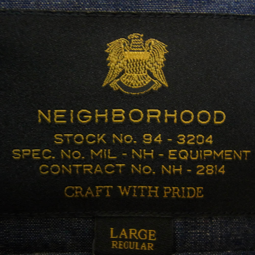 NEIGHBORHOOD ネイバーフッド 16AW 162BENH-SHM01 U.S.N C-SHIRT.LS ８oz 13猫目 ボタン デニム 長袖 シャツ インディゴブルー系 L【中古】