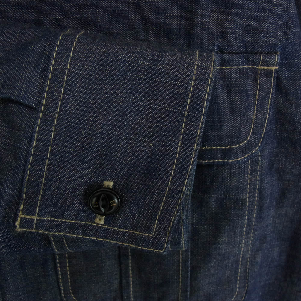 NEIGHBORHOOD ネイバーフッド 16AW 162BENH-SHM01 U.S.N C-SHIRT.LS ８oz 13猫目 ボタン デニム 長袖 シャツ インディゴブルー系 L【中古】