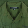 NEIGHBORHOOD ネイバーフッド 24AW 241TSNH-SHM09 BDU SHIRT LS NBHSD ロゴプリント ネップバックチノ 長袖 ミリタリー シャツ グリーン系 L【中古】