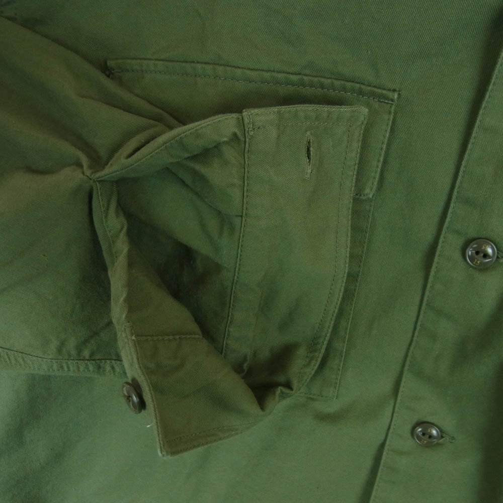 NEIGHBORHOOD ネイバーフッド 24AW 241TSNH-SHM09 BDU SHIRT LS NBHSD ロゴプリント ネップバックチノ 長袖 ミリタリー シャツ グリーン系 L【中古】