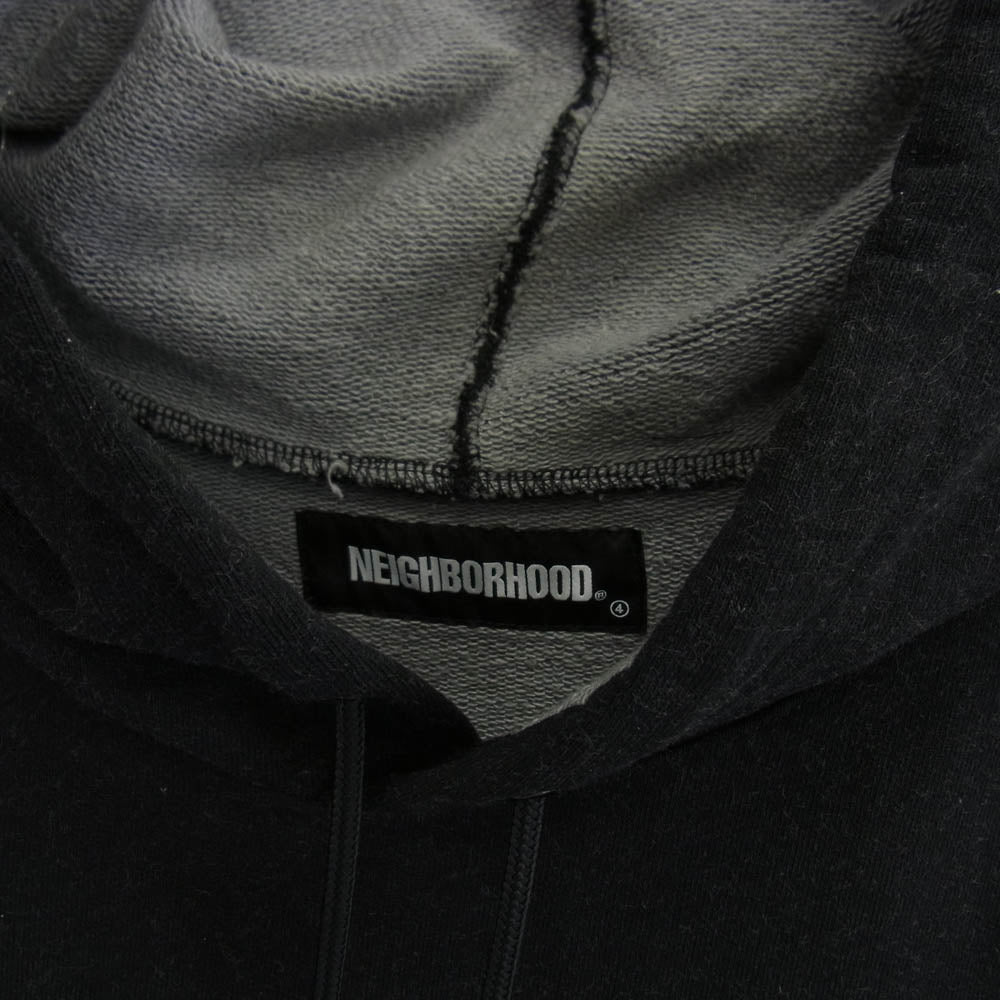 NEIGHBORHOOD ネイバーフッド 20AW 202FPNH-CSM04 NYCO / NC-HOODED 反転ロゴ プリント クルーネック スウェット ブラック系 L【中古】