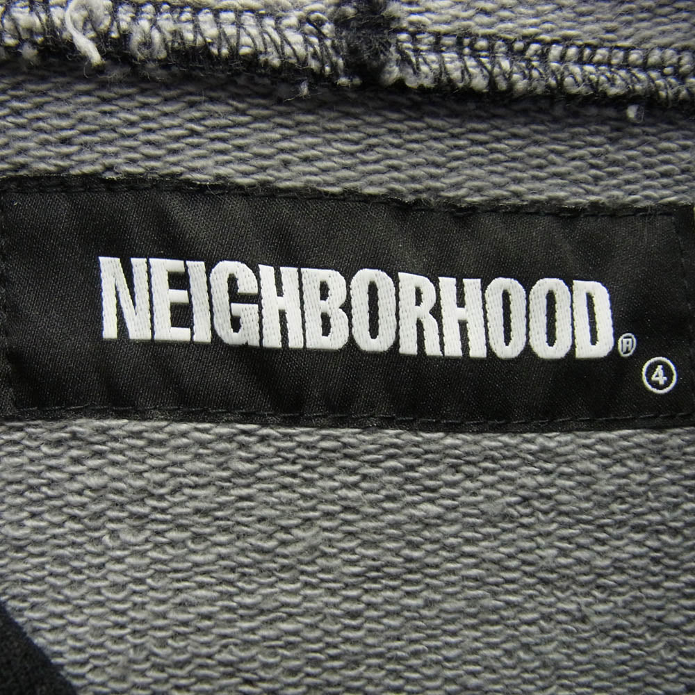 NEIGHBORHOOD ネイバーフッド 20AW 202FPNH-CSM04 NYCO / NC-HOODED 反転ロゴ プリント クルーネック スウェット ブラック系 L【中古】