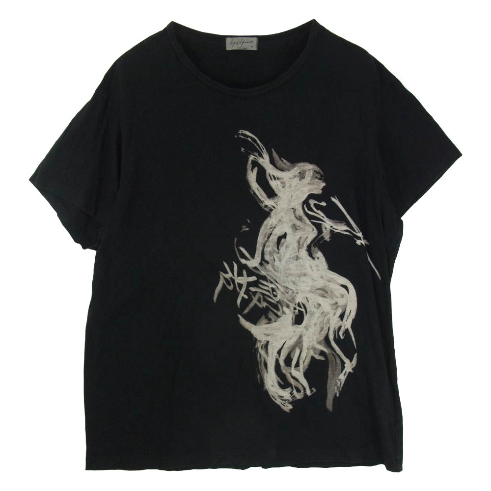 Yohji Yamamoto ヨウジヤマモト 18AW HV-T12-073 丸首 半袖 裸女 プリント Tシャツ ブラック系 3【中古】