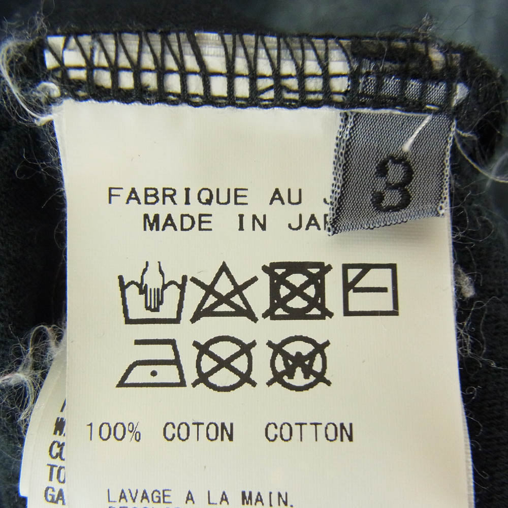 Yohji Yamamoto ヨウジヤマモト 19SS HN-T06-076 籠染め メッセージ プリント 半袖 Tシャツ ダークネイビー系 3【中古】