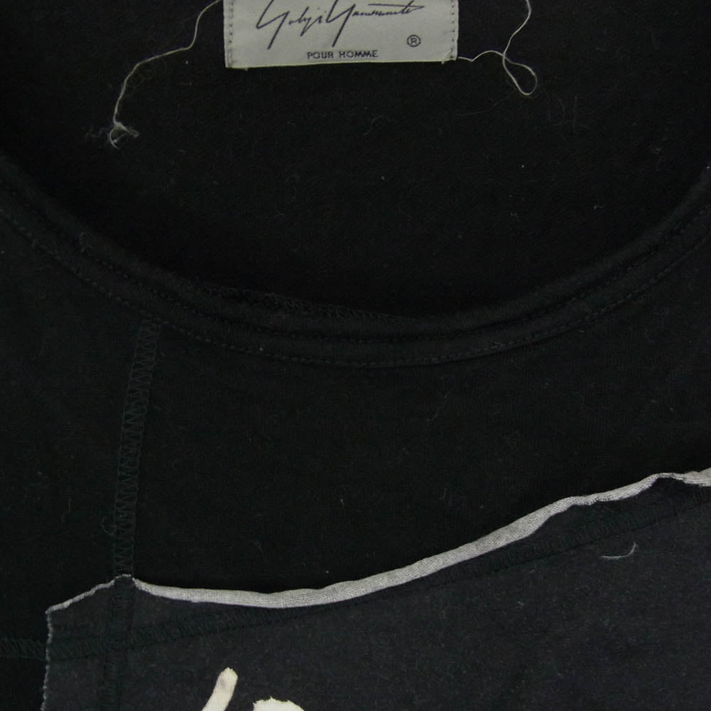 Yohji Yamamoto ヨウジヤマモト 19SS HH-T74-088 Sewing Message Long Sleeve Tee 長袖 Tシャツ ブラック系 3【中古】