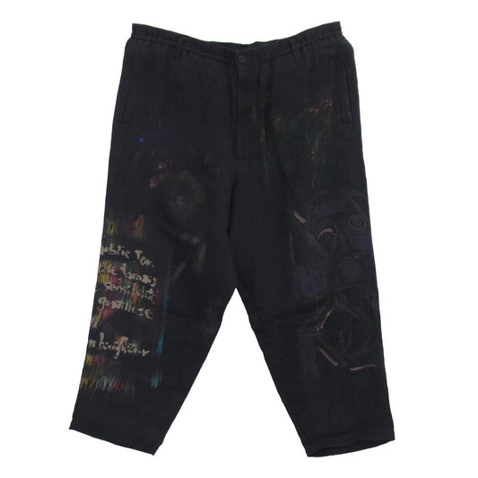 Yohji Yamamoto ヨウジヤマモト 20SS HN-P18-803 朝倉優佳 LOOK5 アシンメトリーPK・P グラフィックペイント パンツ ブラック系 マルチカラー系 2【中古】