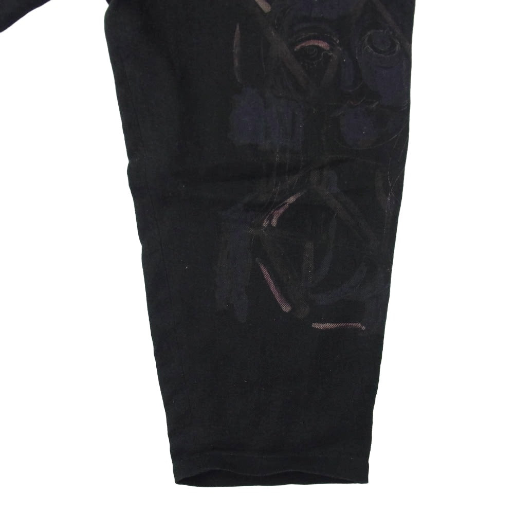 Yohji Yamamoto ヨウジヤマモト 20SS HN-P18-803 朝倉優佳 LOOK5 アシンメトリーPK・P グラフィックペイント パンツ ブラック系 マルチカラー系 2【中古】