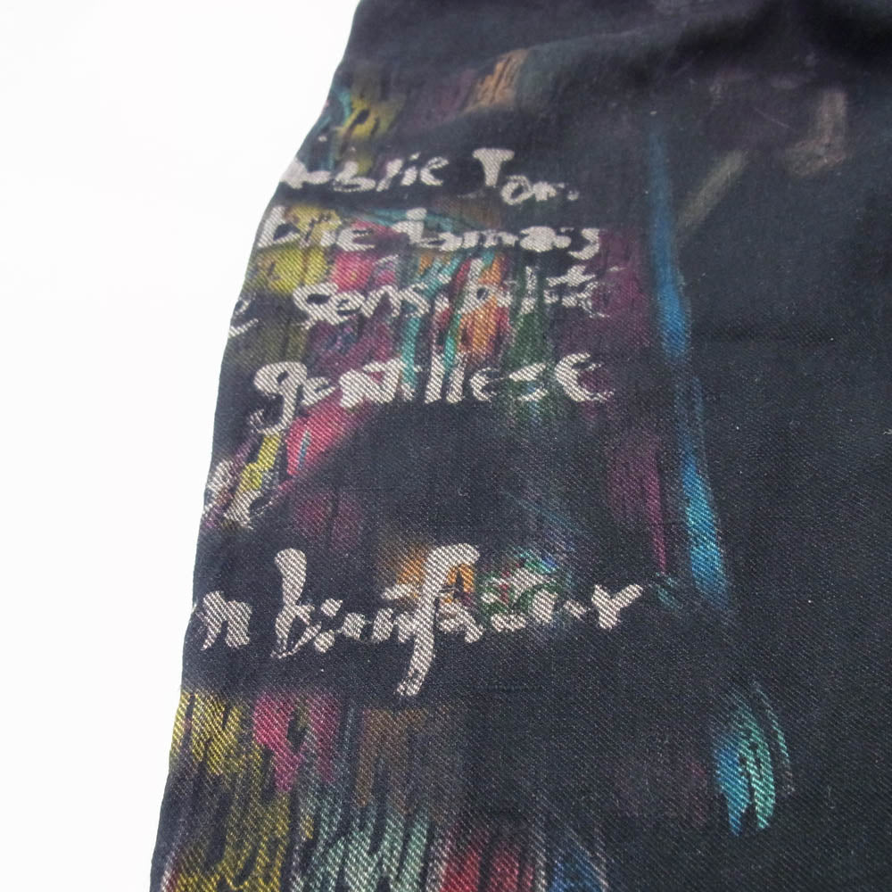 Yohji Yamamoto ヨウジヤマモト 20SS HN-P18-803 朝倉優佳 LOOK5 アシンメトリーPK・P グラフィックペイント パンツ ブラック系 マルチカラー系 2【中古】