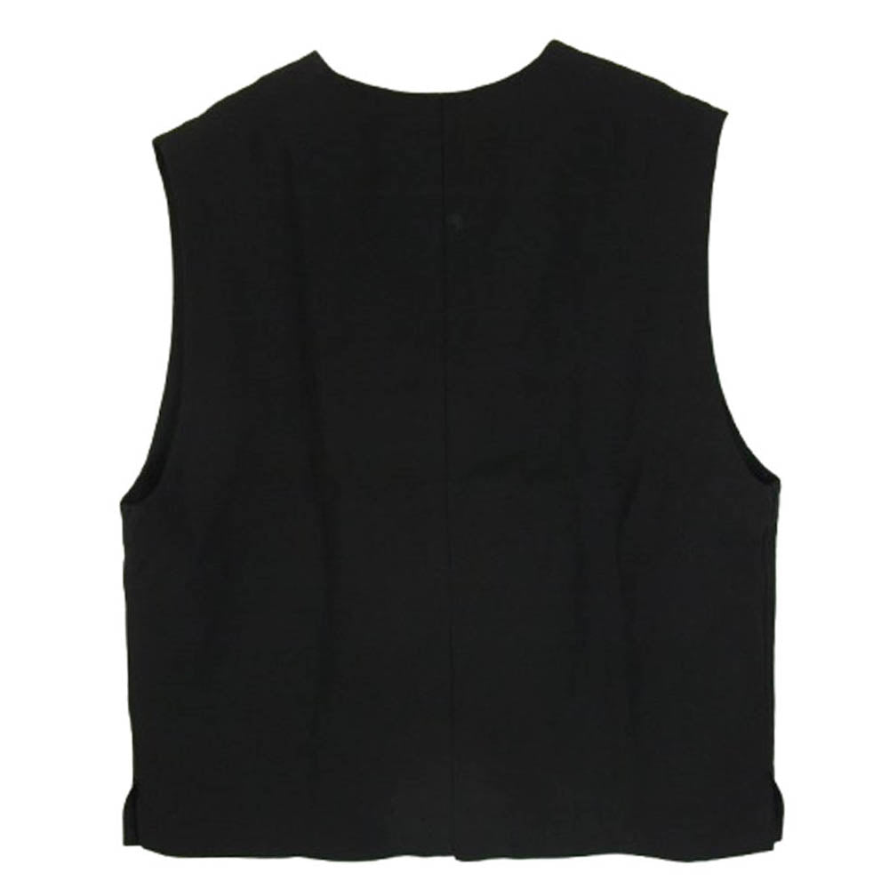MARGARET HOWELL マーガレットハウエル 579-4125012 リネン ダブルジップ ワークベスト ブラック系 M【美品】【中古】