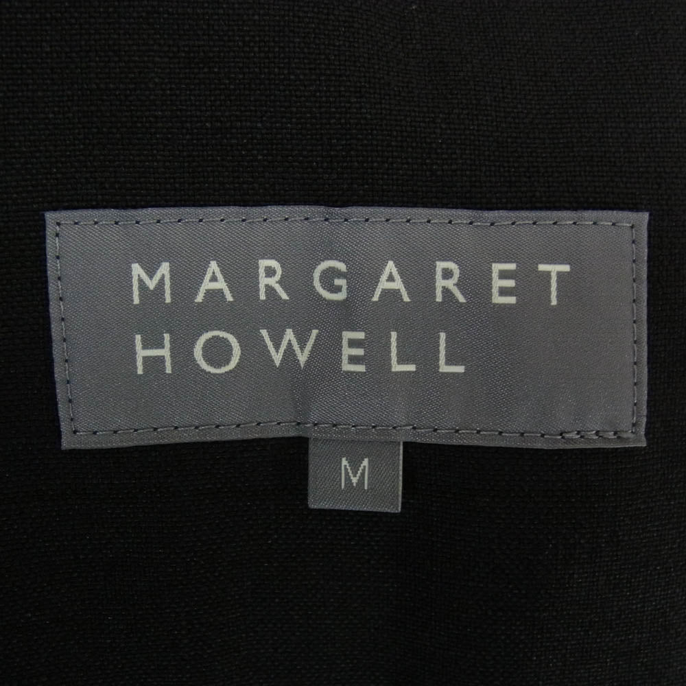 MARGARET HOWELL マーガレットハウエル 579-4125012 リネン ダブルジップ ワークベスト ブラック系 M【美品】【中古】