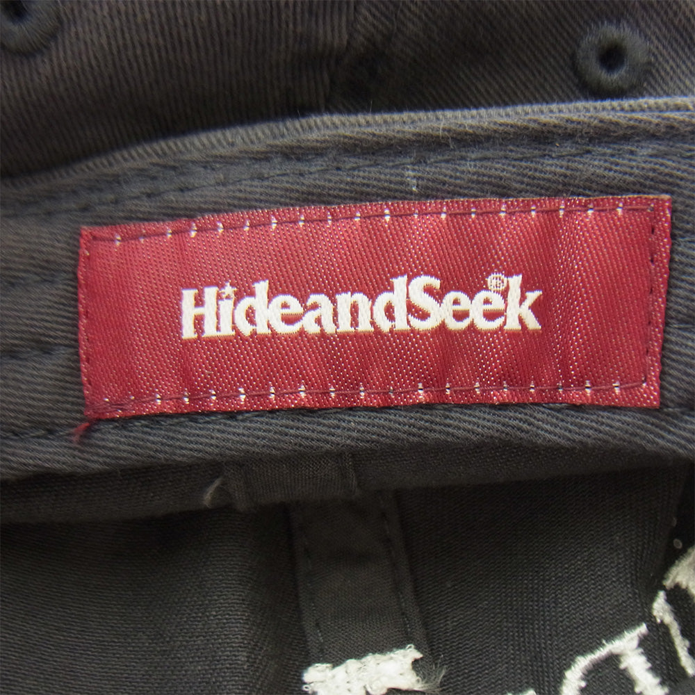 HideandSeek ハイドアンドシーク HIDENSEEK ロゴ 刺繍 キャップ グレー系【中古】
