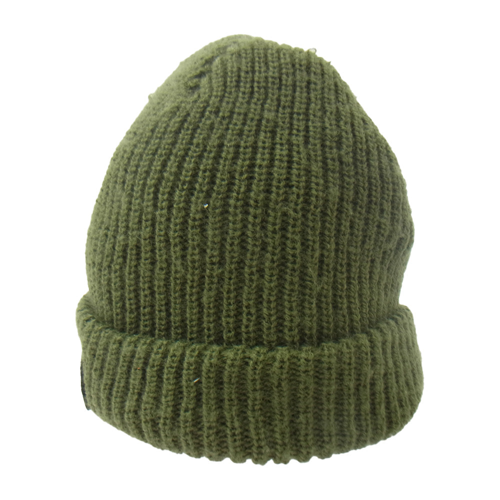 STUSSY ステューシー ロゴワッペン付 ニット キャップ モスグリーン系【中古】