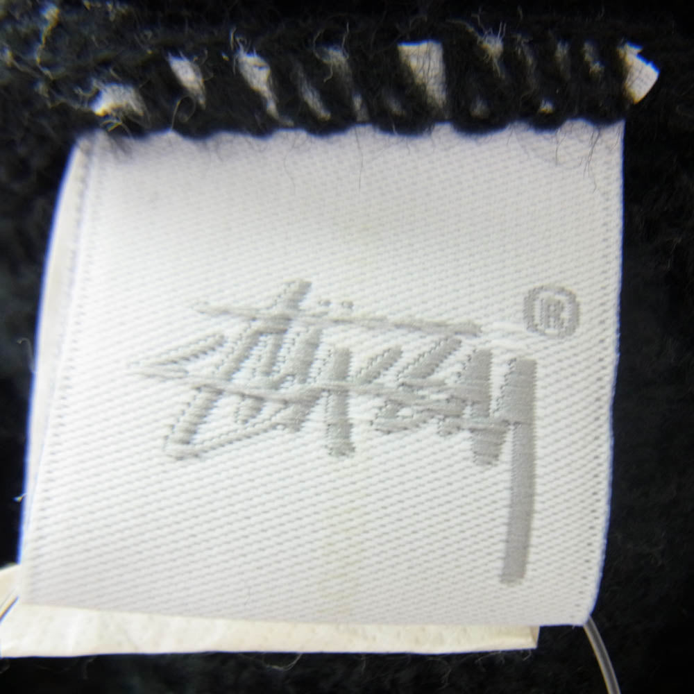 STUSSY ステューシー × MOON EYES ムーンアイズ BEANIE 刺繍 ワッペン ビーニー ブラック系【中古】