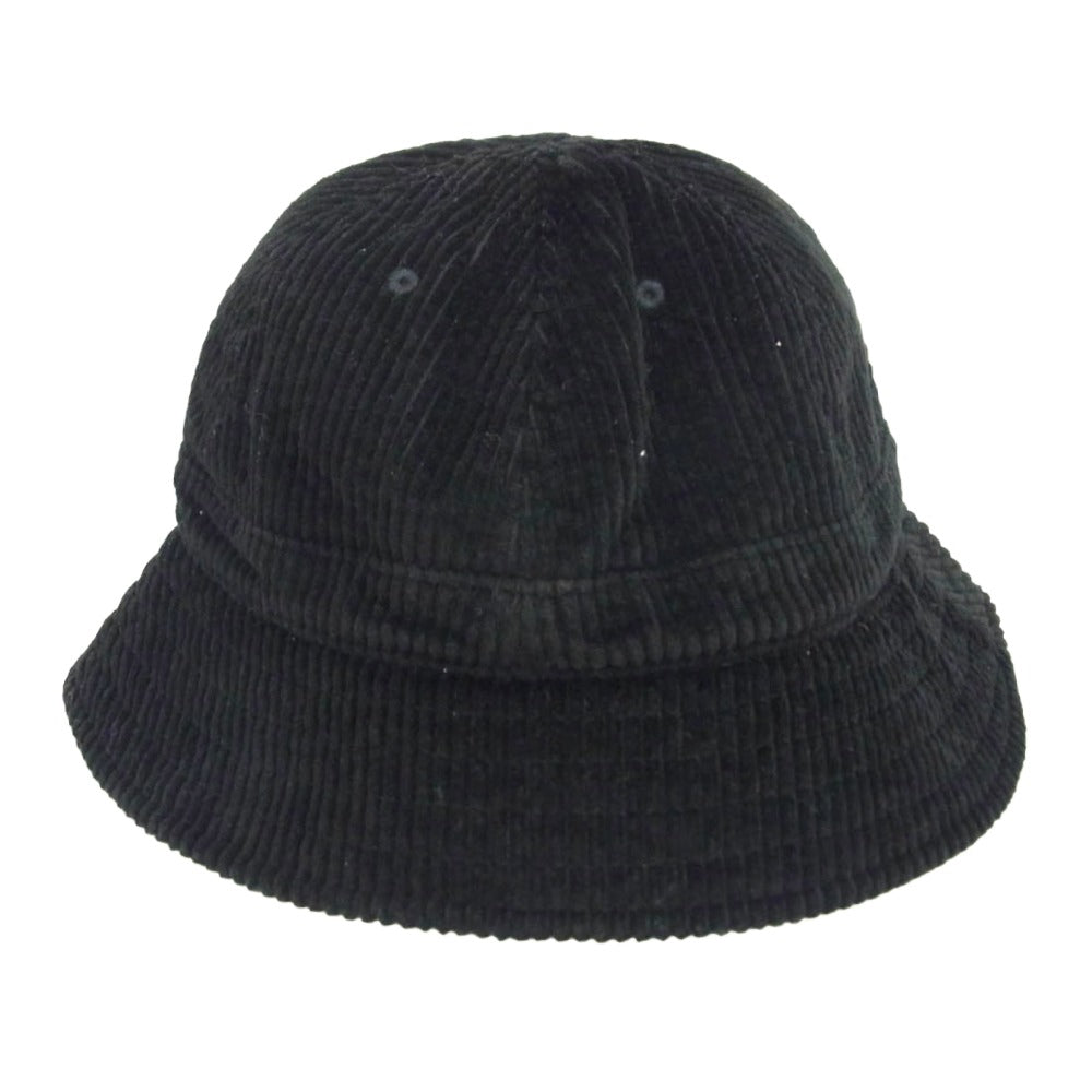 STUSSY ステューシー ストックロゴ ピスタグ付 コーデュロイ バケット ハット ブラック系 L/XL【中古】