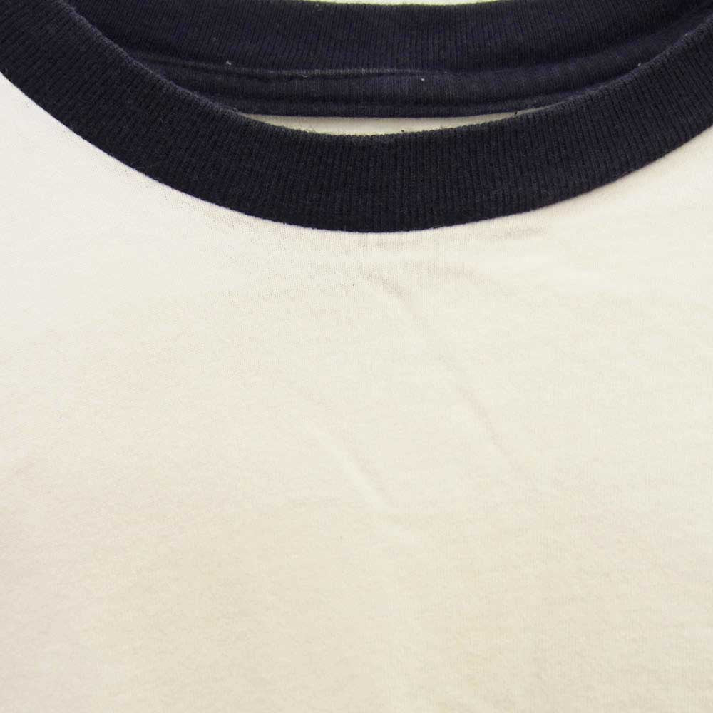 STUSSY ステューシー フロント ストックロゴ刺繍 バック ストックロゴプリント ラグラン スリーブ カットソー ホワイト系 XL【中古】