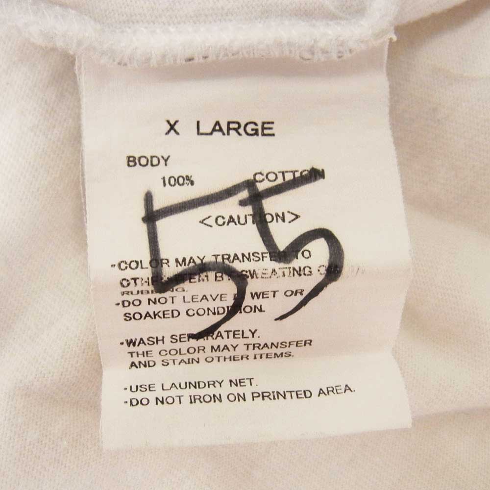 STUSSY ステューシー フロント ストックロゴ刺繍 バック ストックロゴプリント ラグラン スリーブ カットソー ホワイト系 XL【中古】
