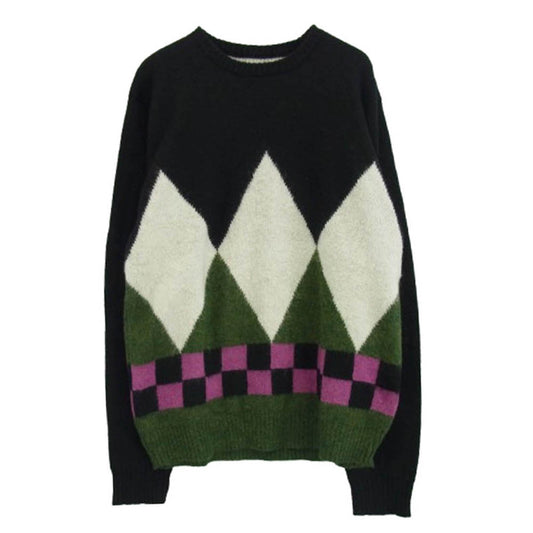 STUSSY ステューシー アーガイル モヘア混 ニット セーター マルチカラー系 XL【中古】