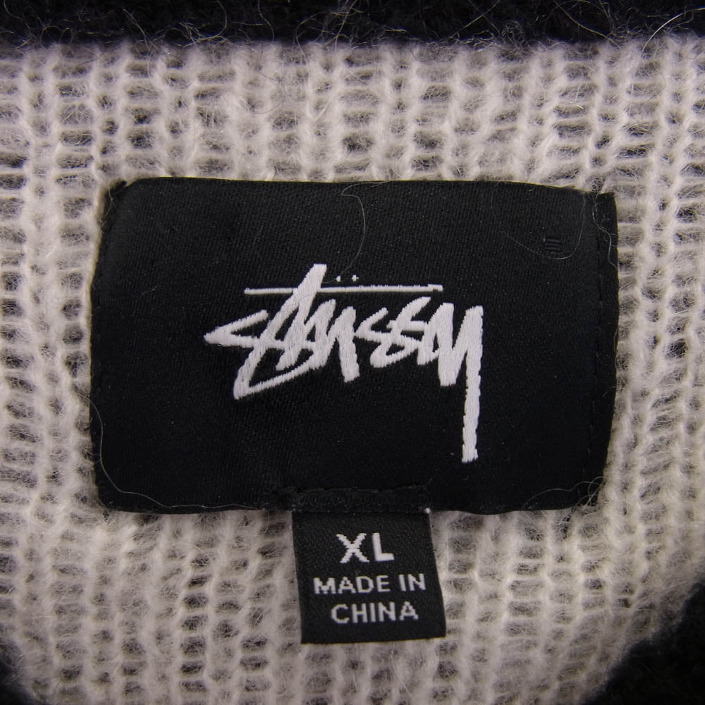STUSSY ステューシー アーガイル モヘア混 ニット セーター マルチカラー系 XL【中古】