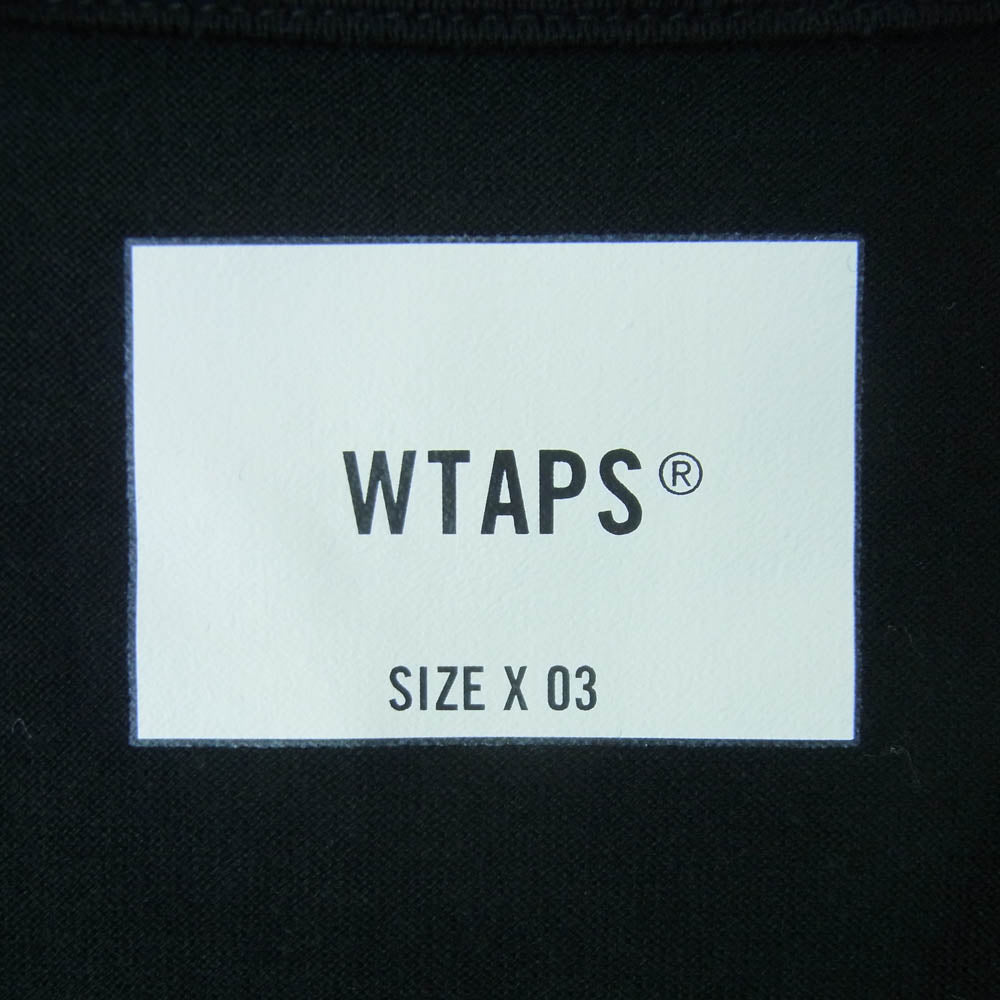 WTAPS ダブルタップス 23SS 231ATDT-CSM33 WTVUA SS COTTON wtvua ネックロゴ 刺繍 半袖 Ｔシャツ ブラック系 03【中古】