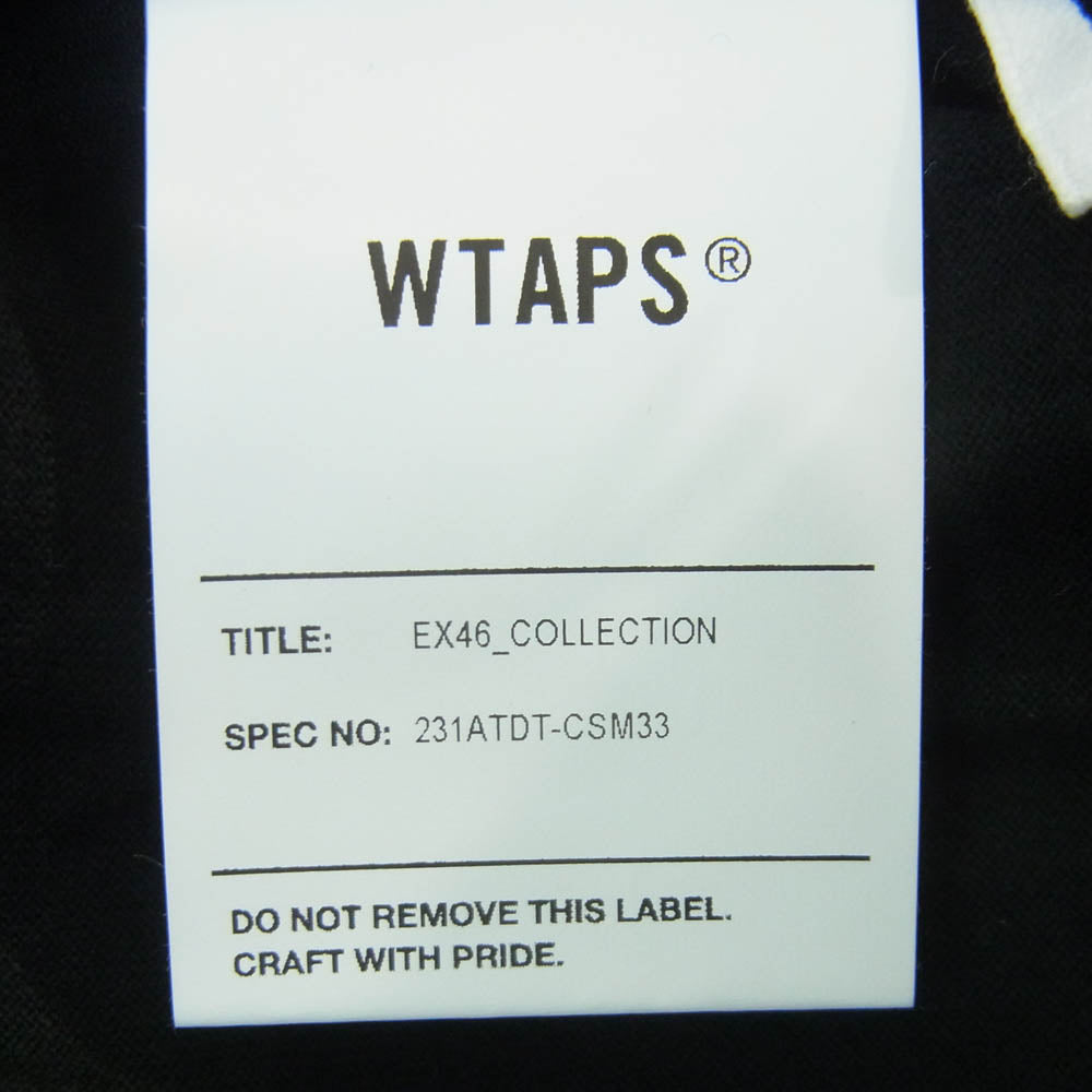 WTAPS ダブルタップス 23SS 231ATDT-CSM33 WTVUA SS COTTON wtvua ネックロゴ 刺繍 半袖 Ｔシャツ ブラック系 03【中古】
