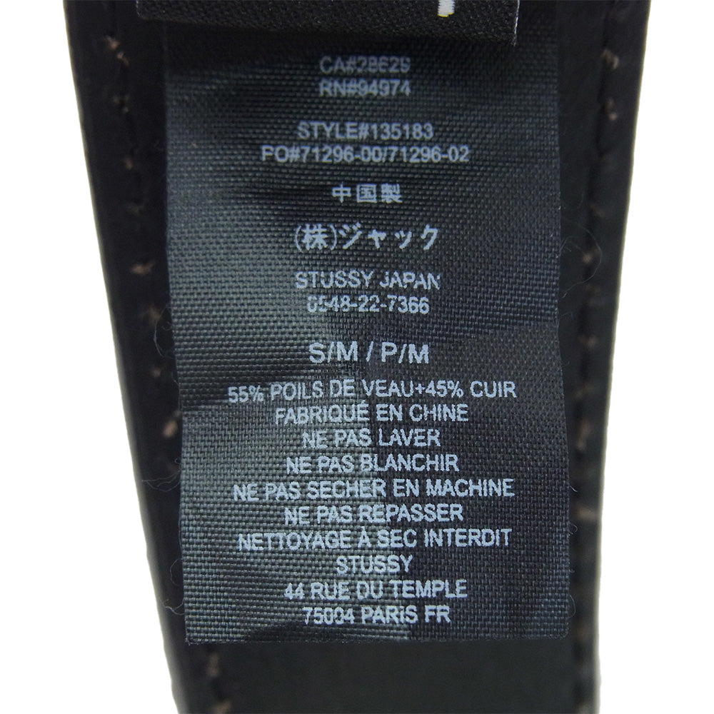 STUSSY ステューシー 135183 ANIMAL PRINT DRESS BELT PYTHON アニマル プリント ドレス ベルト ブラック系 ブラウン系 S/M【中古】