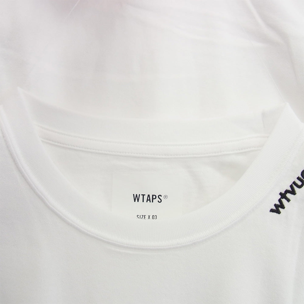 WTAPS ダブルタップス 23SS 231ATDT-CSM33 WTVUA / SS / COTTON wtvua ネックロゴ 刺繍 半袖 Ｔシャツ ホワイト ホワイト系 03【中古】