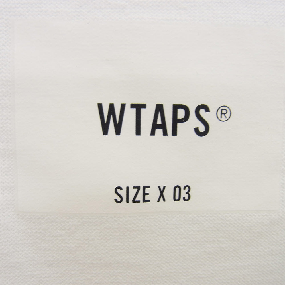 WTAPS ダブルタップス 23SS 231ATDT-CSM33 WTVUA / SS / COTTON wtvua ネックロゴ 刺繍 半袖 Ｔシャツ ホワイト ホワイト系 03【中古】