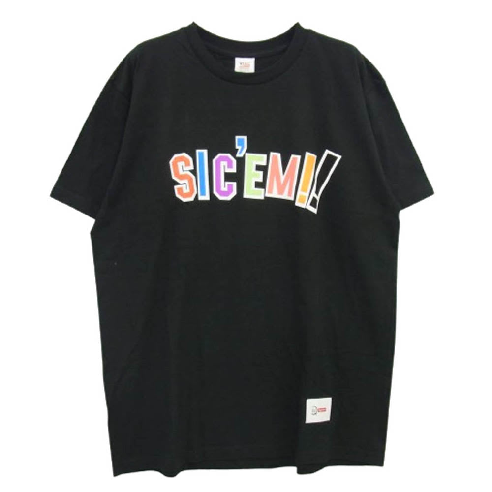 Supreme シュプリーム × WTAPS SIC'EM!! ダブルタップス ロゴプリント 半袖 Tシャツ ブラック系 L【新古品】【未使用】【中古】
