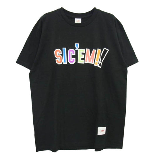 Supreme シュプリーム × WTAPS SIC'EM!! ダブルタップス ロゴプリント 半袖 Tシャツ ブラック系 L【新古品】【未使用】【中古】