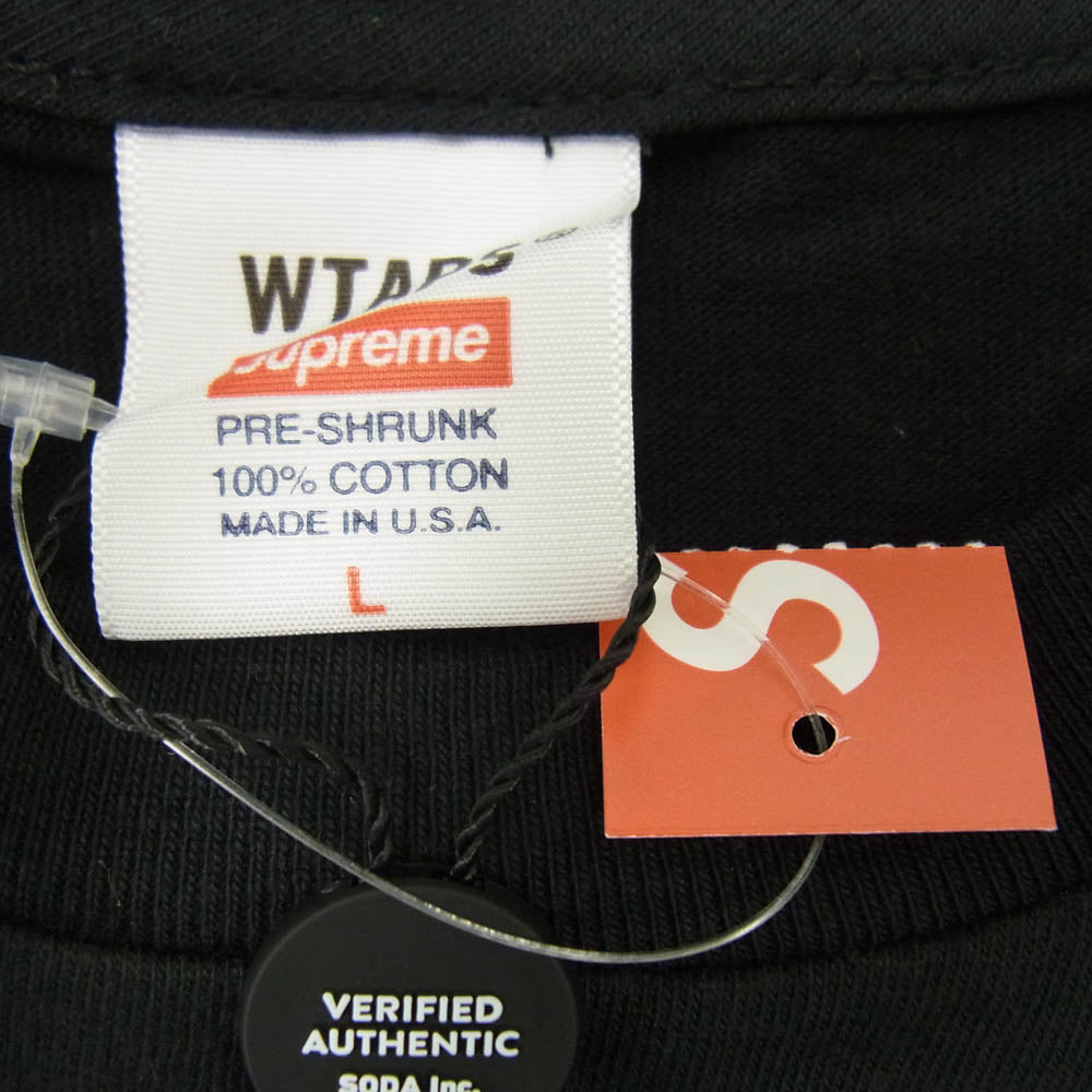 Supreme シュプリーム × WTAPS SIC'EM!! ダブルタップス ロゴプリント 半袖 Tシャツ ブラック系 L【新古品】【未使用】【中古】