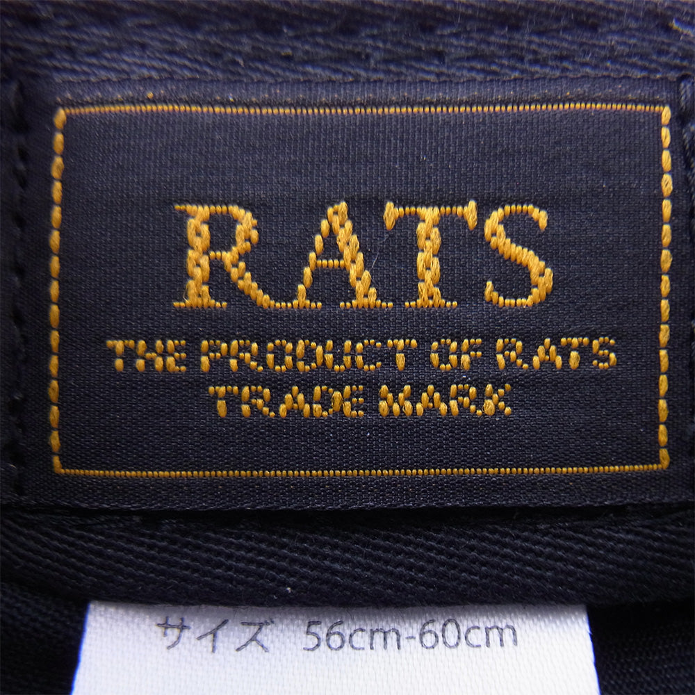 RATS ラッツ WAY OF LIFE CAP 刺繍 キャップ ブラック系 56～60cm【新古品】【未使用】【中古】