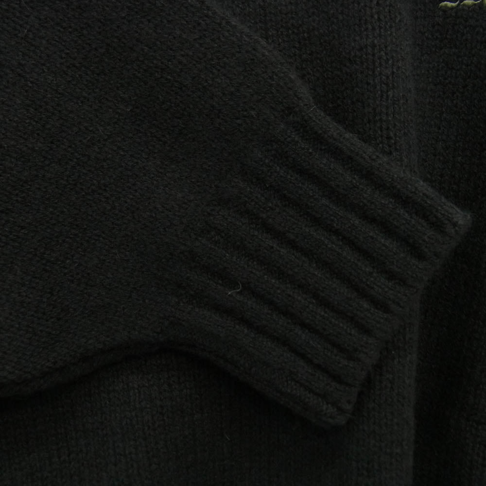 WACKO MARIA ワコマリア 22AW 22FW-WMK-KN02 CLASSIC CREW NECK SWEATER TYPE-2 クラシック クルーネック セーター 刺繍ロゴ ニット ブラック系 XXL【極上美品】【中古】