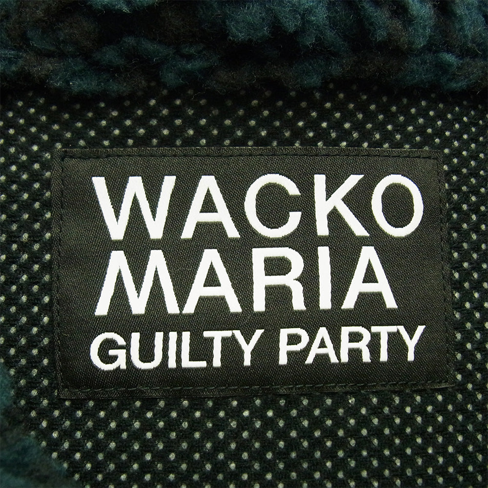 WACKO MARIA ワコマリア 21AW LEOPARD BOA PARKA レオパード ボアフリース ジップ ジャケット ブラック系 グリーン系 XL【中古】