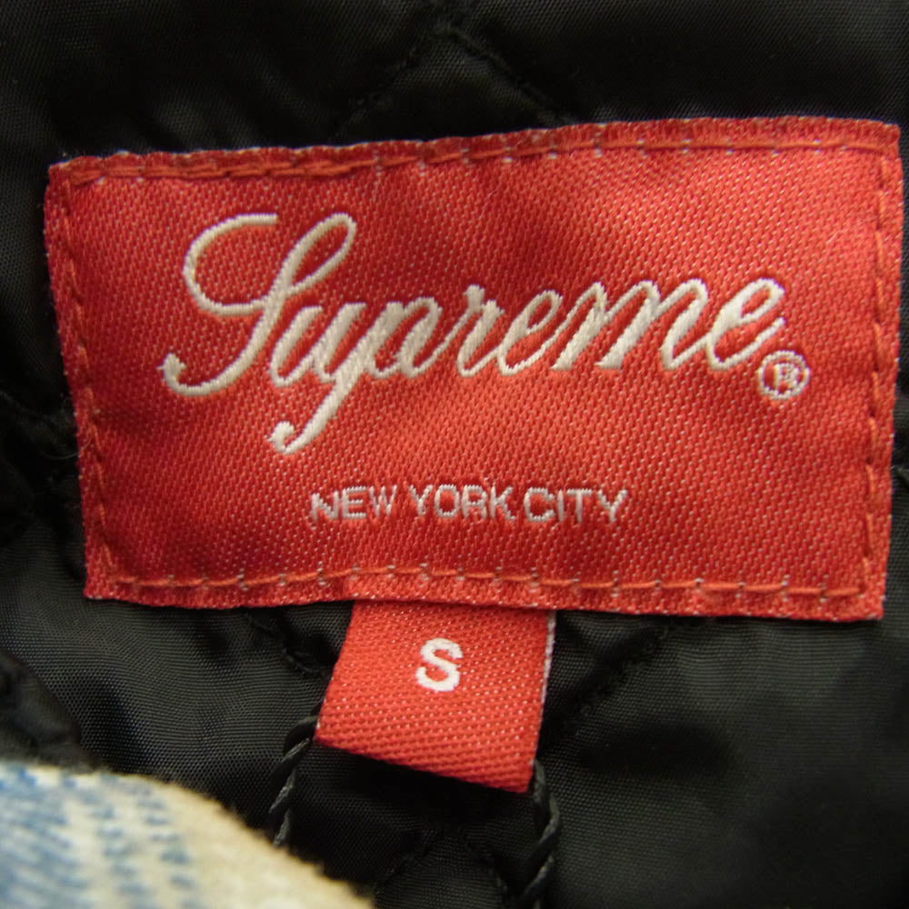Supreme シュプリーム 19AW Quilted Hooded Plaid Shirt キルテッド フーデッド プレイド チェック シャツ ジャケット ライトブルー系 S【中古】