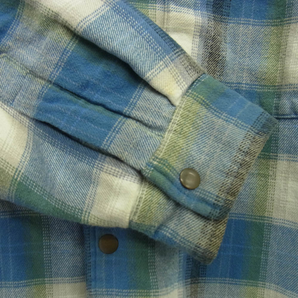 Supreme シュプリーム 19AW Quilted Hooded Plaid Shirt キルテッド フーデッド プレイド チェック シャツ ジャケット ライトブルー系 S【中古】