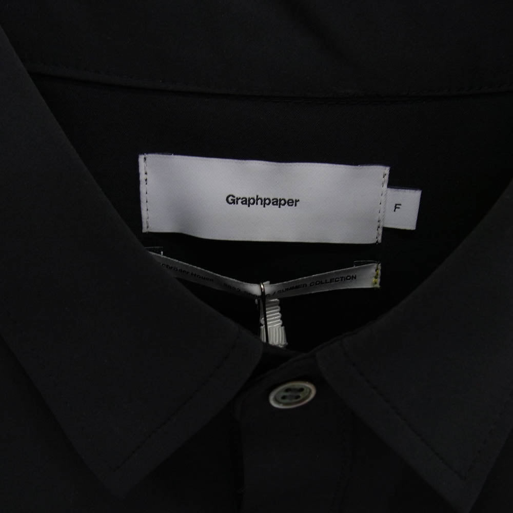 GRAPHPAPER グラフペーパー 23SS GM231-50159 High Gauge Jersey L/S Yoke Shirt ハイゲージ ジャージー 長袖 ヨーク シャツ ブラック系 F【中古】