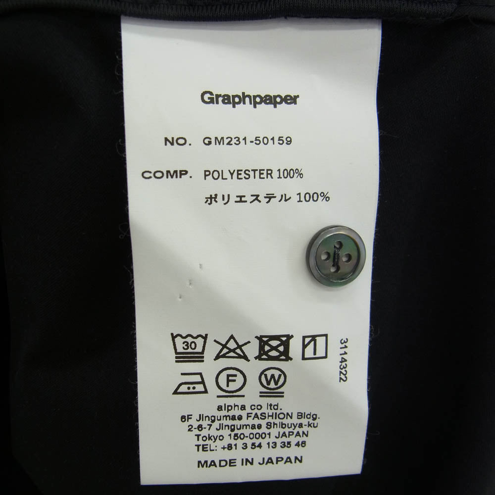 GRAPHPAPER グラフペーパー 23SS GM231-50159 High Gauge Jersey L/S Yoke Shirt ハイゲージ ジャージー 長袖 ヨーク シャツ ブラック系 F【中古】