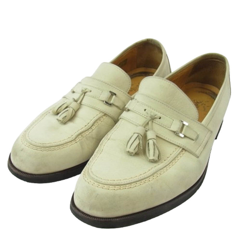YVES SAINT LAURENT イヴサンローラン タッセル ローファー シューズ ベージュ系 26【中古】