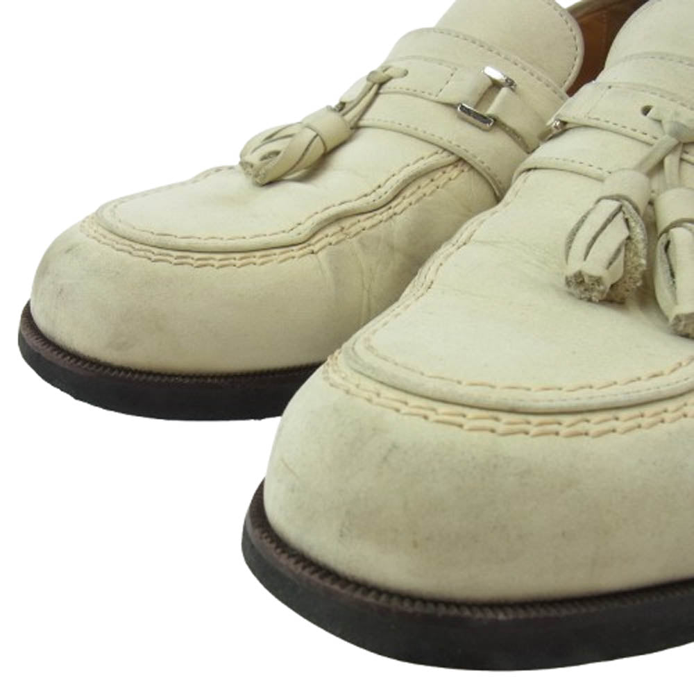 YVES SAINT LAURENT イヴサンローラン タッセル ローファー シューズ ベージュ系 26【中古】