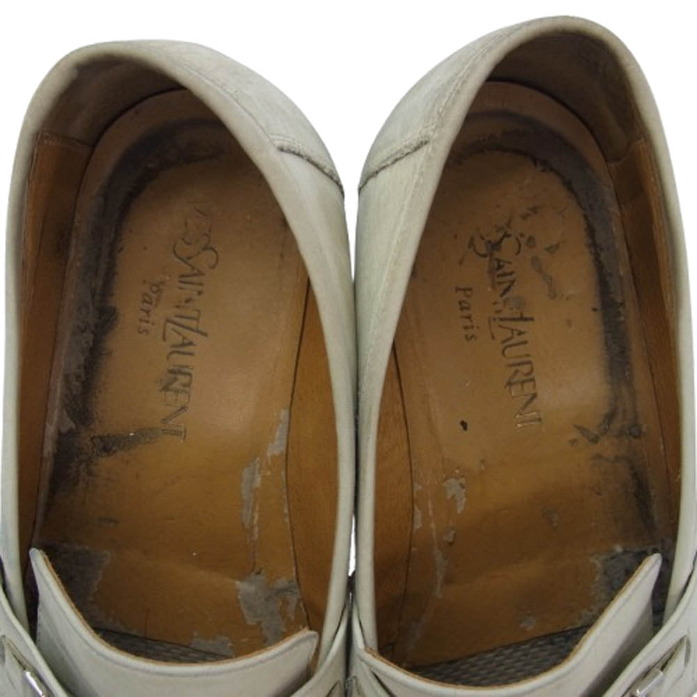 YVES SAINT LAURENT イヴサンローラン タッセル ローファー シューズ ベージュ系 26【中古】