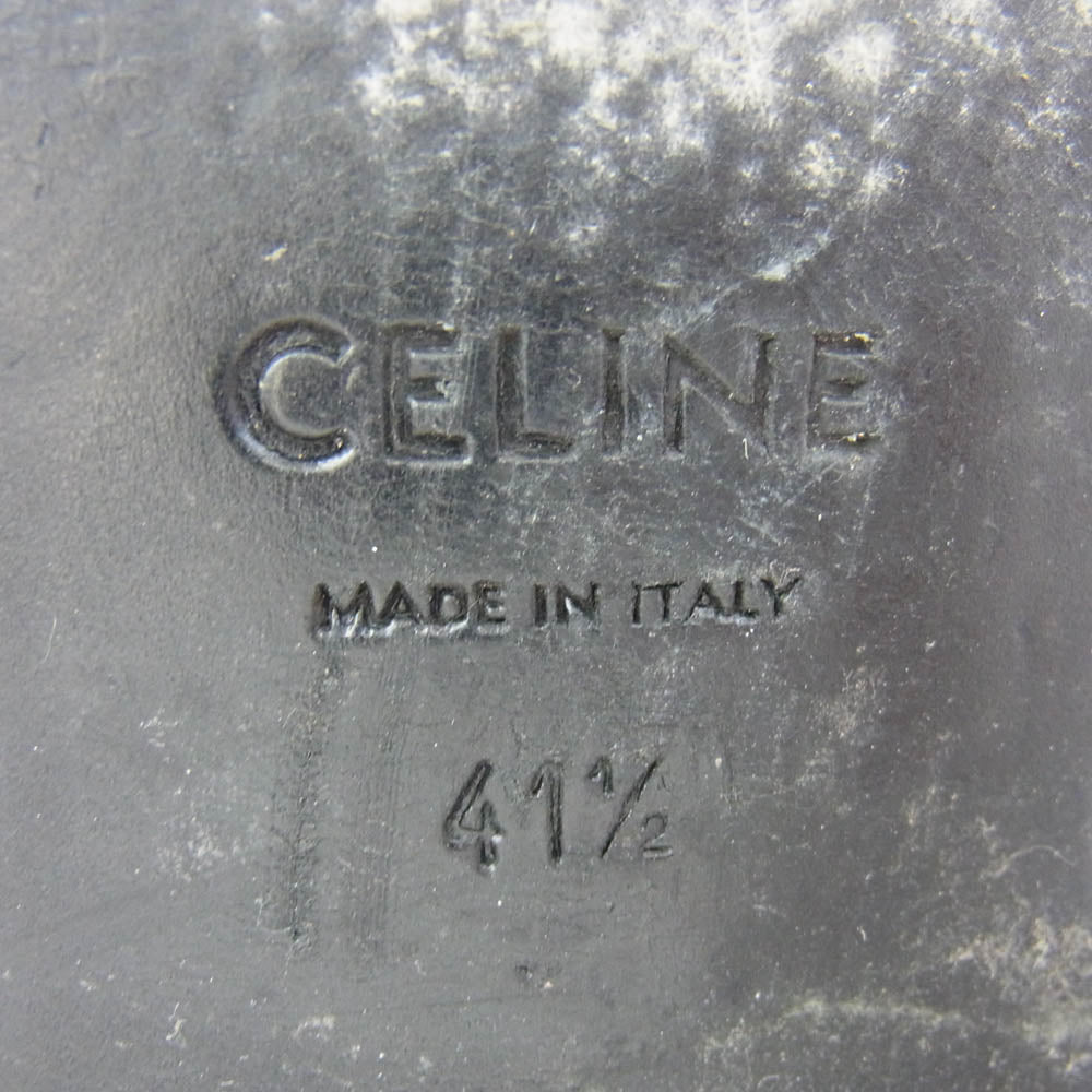 CELINE セリーヌ SA0199 グリッター ラメ ポインテッドトゥ レースアップ ドレス シューズ シルバー系 41.5【中古】