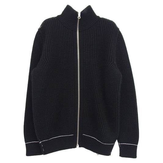 MAISON MARGIELA メゾンマルジェラ 21AW S62GP0047 MM6 エムエムシックス ドライバーズニット フルジップ カーディガン ブラック系 S【中古】